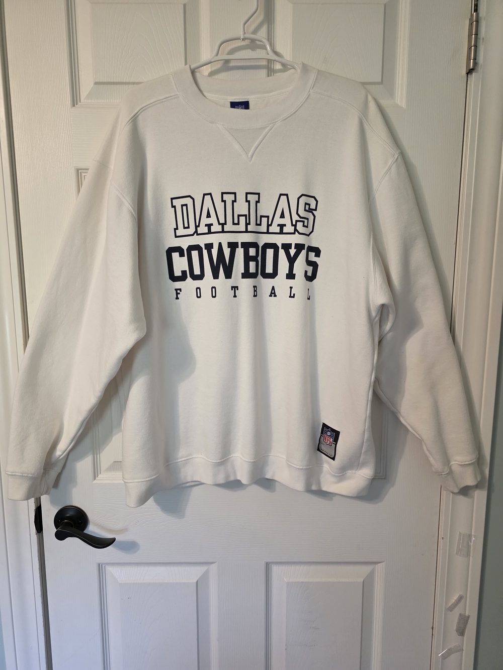 NFL Dallas Cowboys White Sweatshirt with Navy Team Logo